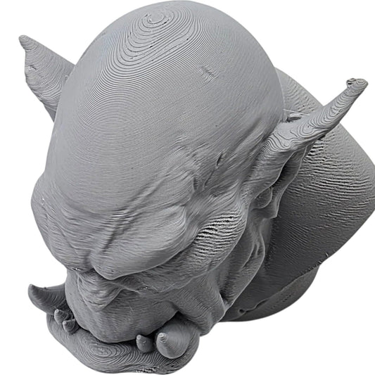 Orc Bust Sculpture – Fantasy Monster Head Figurine for Display, Painting, or RPG Inspiration – Grim Orc Decor Model – 3D Printed in Canada