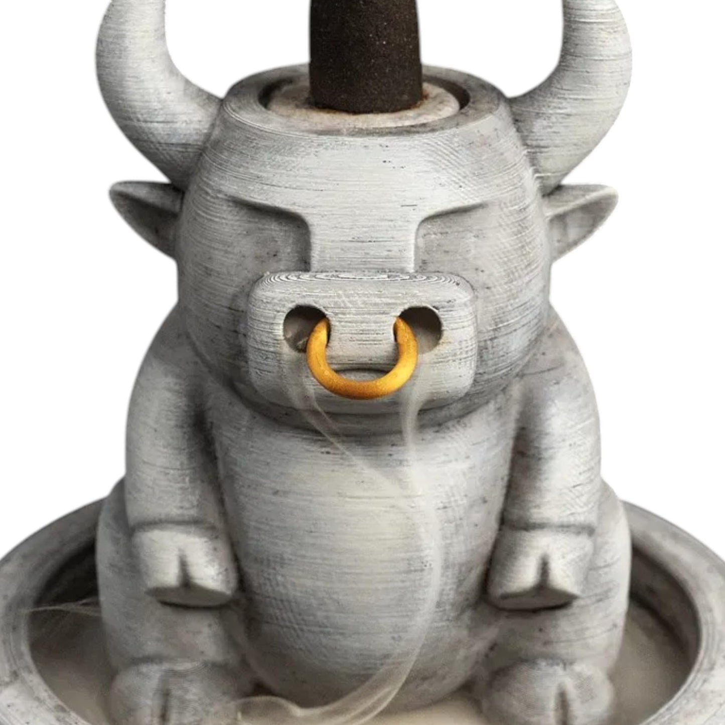 Bull Dozer Backflow Burner – Cute Bull Cone Incense Holder with Nose Ring for Aromatherapy, Desk Décor, and Relaxation – Playful Smoke Flow Design – 3D Printed in Canada