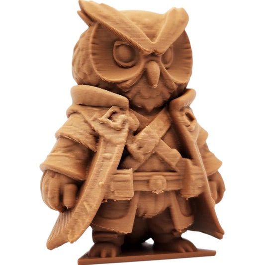 The Sorcerer Owl Figurine – Fantasy Owl Mage with Cloak & Spellcaster Garb – Owls & Dragons Collection – Paintable Display Miniature – 3D Printed in Canada