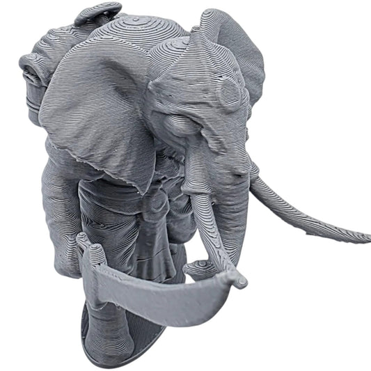 Elephant Warrior Miniature – Sword-Wielding Fantasy Beastman for RPG, Dioramas, or Display – Anthropomorphic Trunked Fighter – 3D Printed in Canada