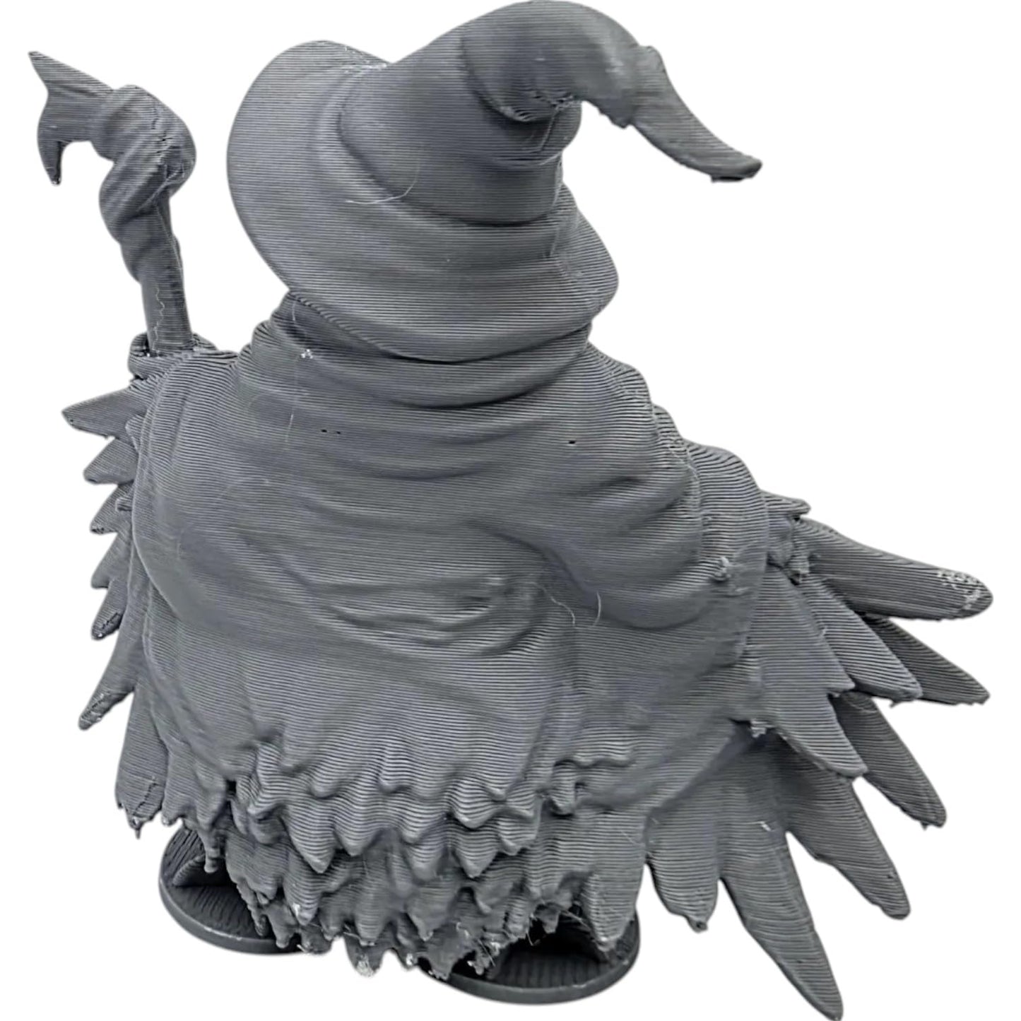 Crow Conjuror Figurine – Fantasy Wizard Crow Statue with Staff – Magical Owl & Raven Inspired Miniature for Display or Painting – 3D Printed in Canada