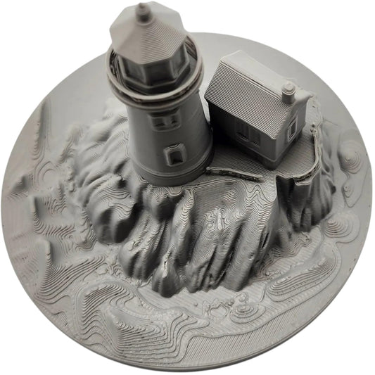 Lighthouse on The Rocks Miniature – Coastal Beacon Terrain Piece for Tabletop Games & Dioramas – 3D Printed in Canada