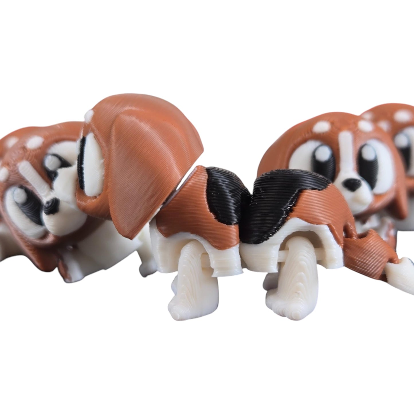 5-Pack Mini Baby Beagle Figurines – Articulated Desk Pet Dog Breeds, Collectible Pocket Beagles, Fidget Toys for Teens & Adults – 2 Inch Poseable Figures – 3D Printed in Canada