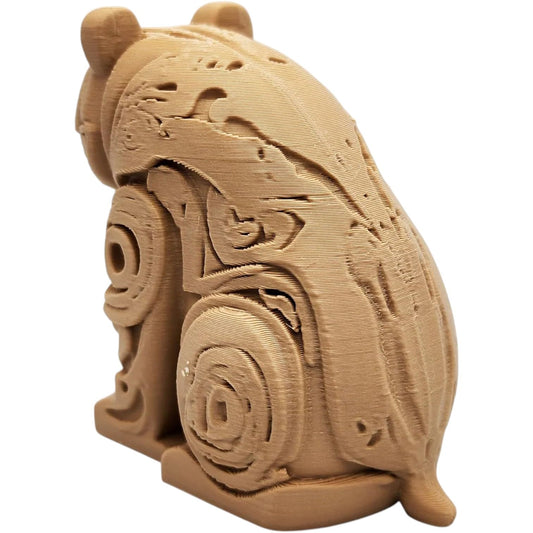 Wood-Carved Bear Figurine – Tribal-Inspired Woodland Sculpture for Nature & Wildlife Decor – 3D Printed in Canada