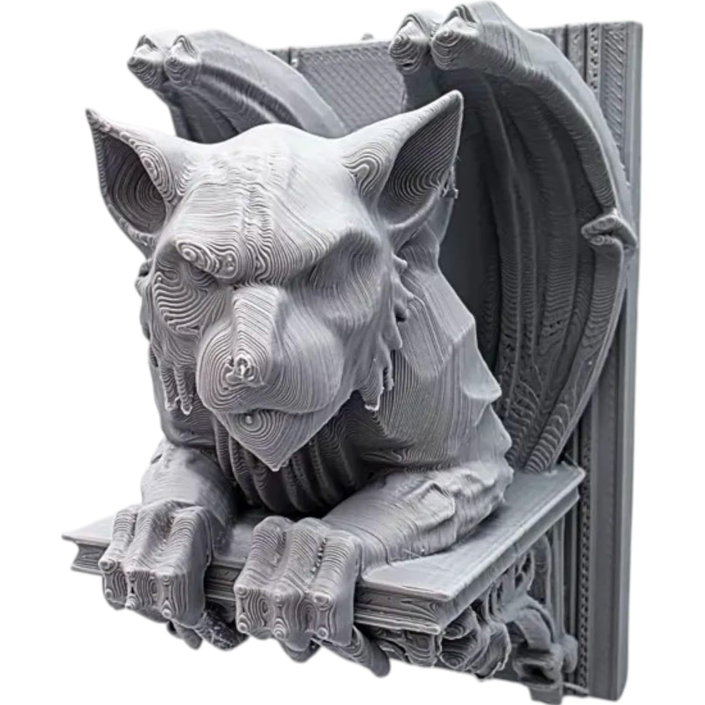 Wall-Mount Leering Gargoyle Statue – Gothic Fantasy Creature Shelf Bracket Decor for Home or Office – 3D Printed in Canada