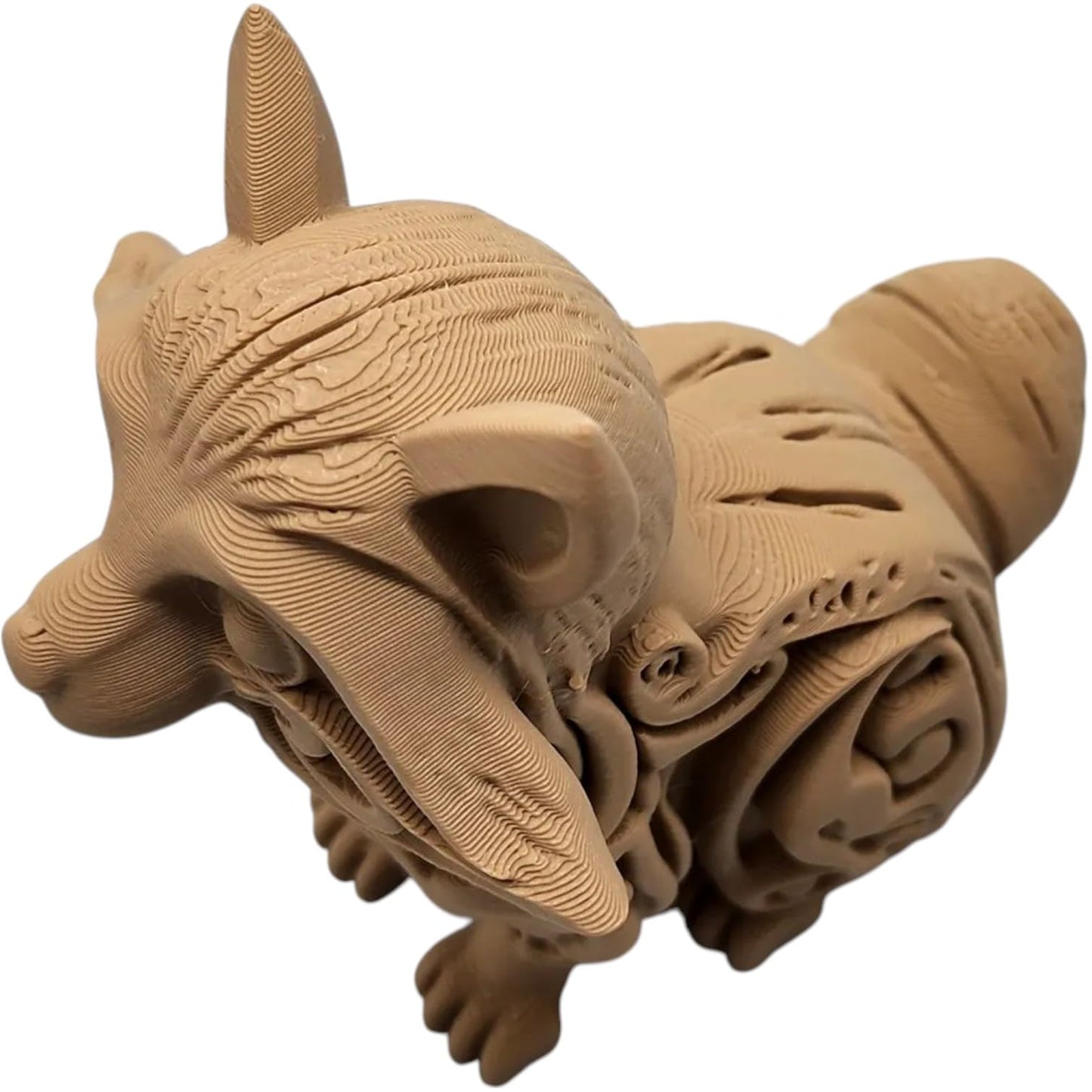 Wood Carved-Style Raccoon Figurine – Cute 3D Printed Forest Animal Sculpture for Rustic Shelf Decor, Nature Collectors & Gift Displays – 3D Printed in Canada