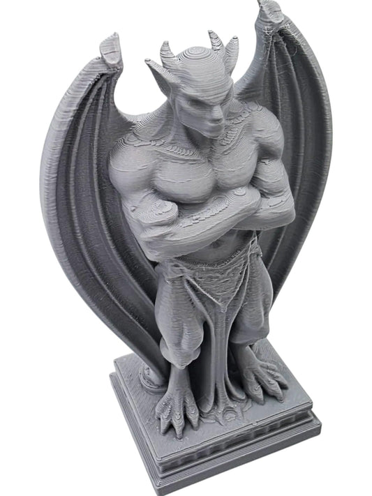 Mythic Gargoyle Defender Figurine – Gothic Fantasy Winged Statue for Shelf or Desk Display – Fierce Medieval Creature Decor – 3D Printed in Canada