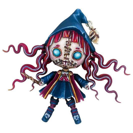 Twisty Creepy Witch Figurine – Articulated Spooky Doll for Collectors, Cosplayers & Halloween Displays – 3D Printed in Canada