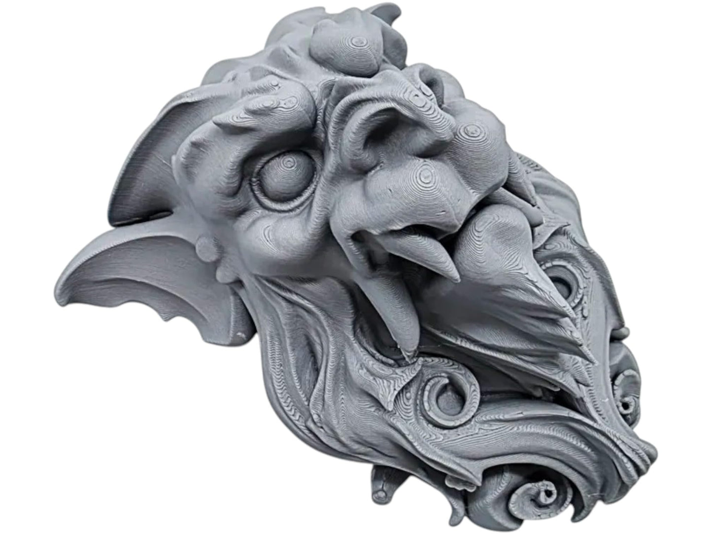 Gothic Gargoyle Wall Sculpture – Fierce Medieval Stone Guardian Face for Home or Garden Décor – Indoor/Outdoor Gothic Wall Art Accent – 3D Printed in Canada