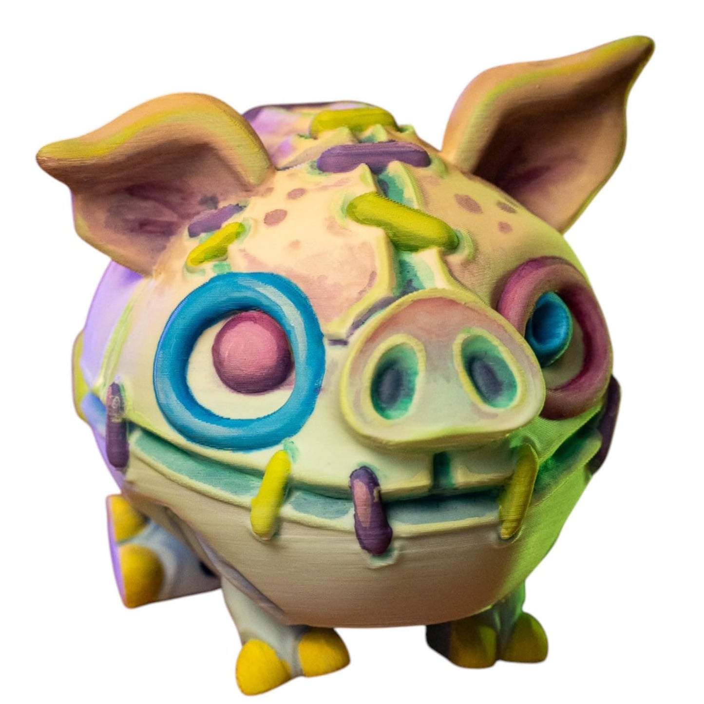 Twisty Piggy Bank Figurine – Decorative Collectible Swirl Pig Coin Holder for Teens & Adults – 3D Printed in Canada