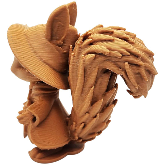 Sage Squirrel Figurine – Fantasy Druid Mage Squirrel with Robe, Hat, and Staff – Tabletop Miniature for Display or Collection – 3D Printed in Canada