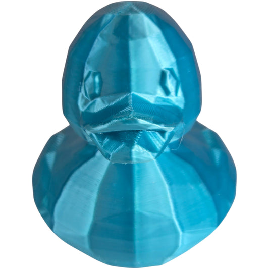 Crystal Duck Figurine – Iridescent Blue Display Duck Collectible Decor for Desk or Shelf – 3D Printed in Canada