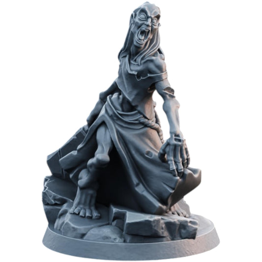 Undead Zombie Miniature 32mm Scale | Screaming Corpse for Fantasy Tabletop RPG & Painting – 3D Printed in Canada