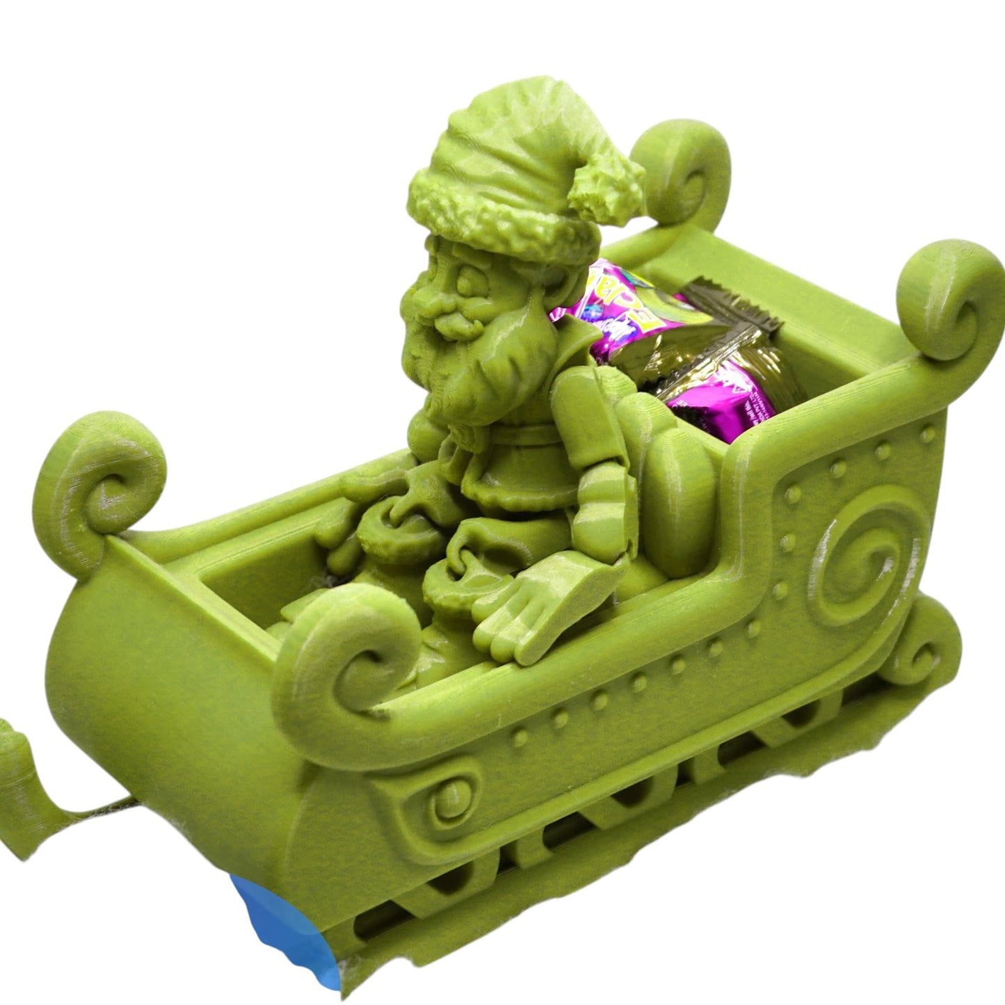 Articulated Santa Claus with Sleigh & Reindeer – Christmas Figurine Set for DIY Painting & Display – Poseable Holiday Decoration – 3D Printed in Canada