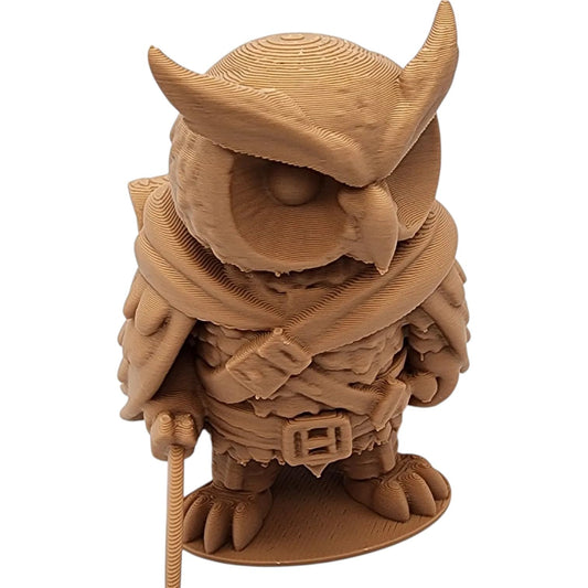 The Rogue Owl Figurine – Stealth Fantasy Owl with Cloak, Dagger & Light Armor – Owls & Dragons Collection – Paintable Display Miniature – 3D Printed in Canada