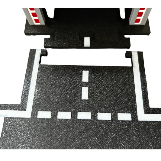 Simple Modular T-Intersection Road Tile for Hot Wheels (Set of 2) – 1:64 Scale Compatible Connector with Built-in Track Links – 3D Printed in Canada
