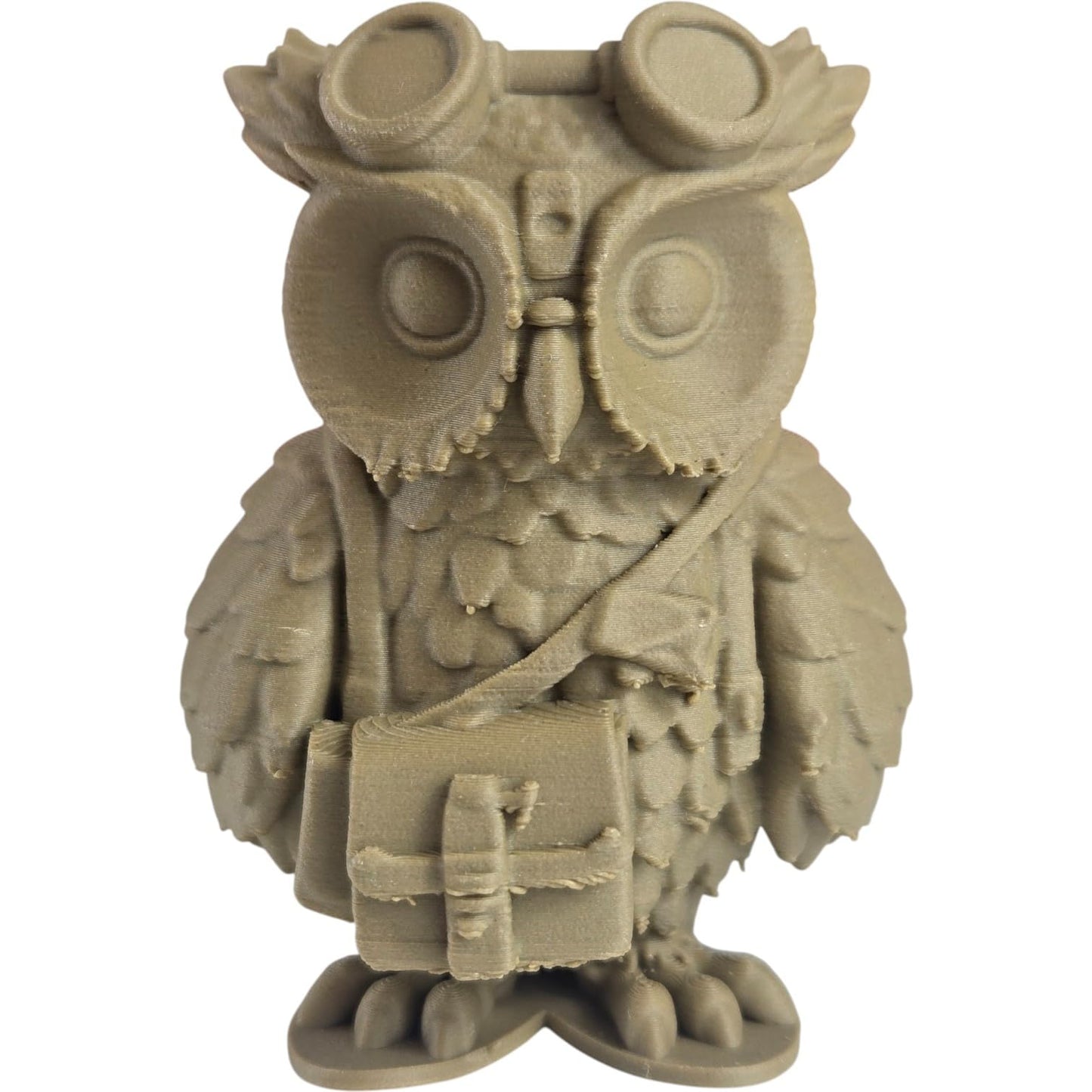 The Messenger Owl Figurine – Fantasy Owl Courier with Goggles & Satchel – Owls & Dragons Collection – Paintable Display Miniature – 3D Printed in Canada