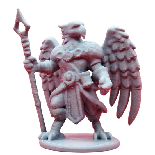 Aarakocra Warrior Miniature – Winged Avian Soldier for Tabletop RPG, DND, TTRPG, Fantasy Wargames, Painting & Collecting – 3D Printed in Canada