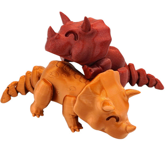 Ar-Triceratops Dinosaur Figure – Cute Posable Collectible Desk Companion for Adults & DIY Painting – 3D Printed in Canada