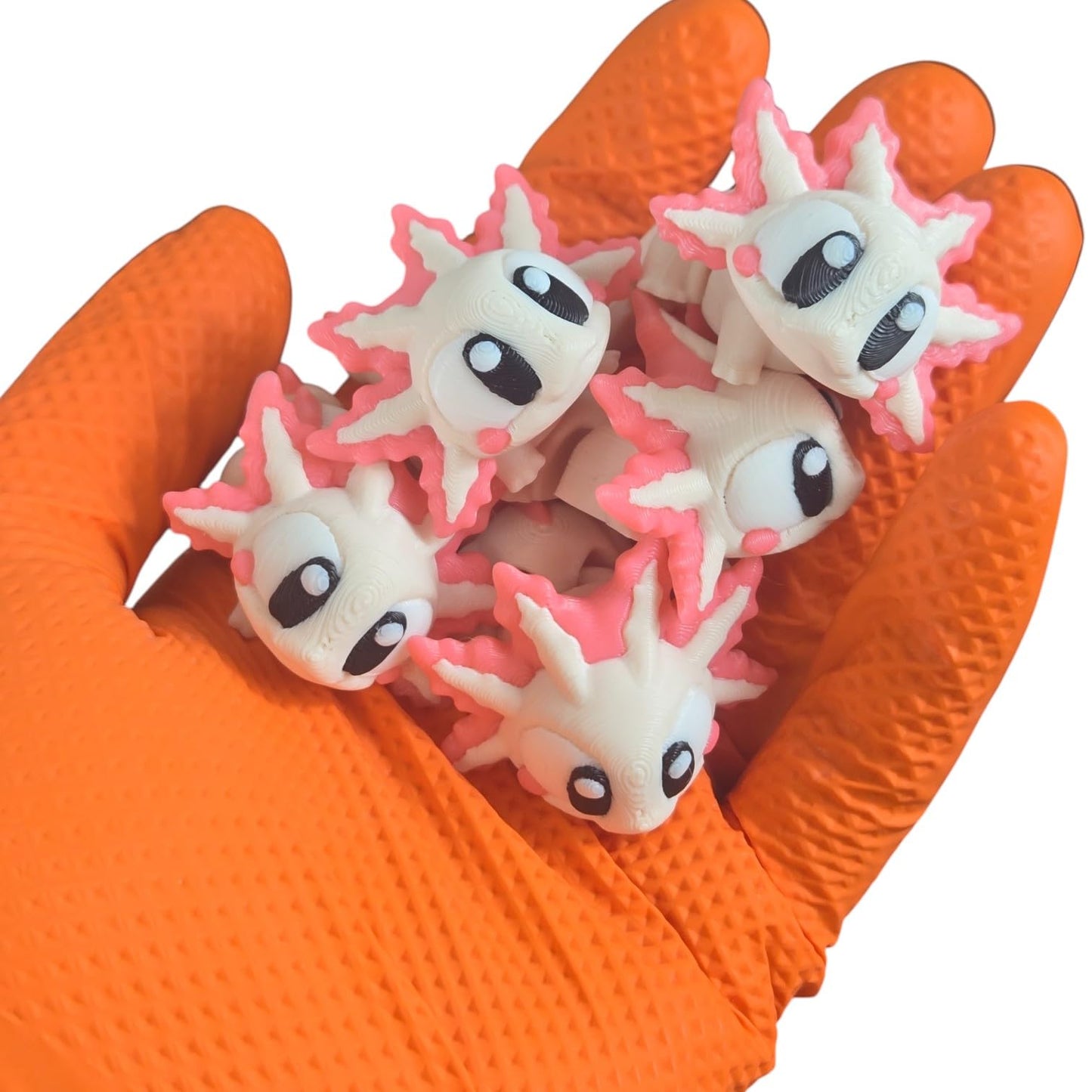 5-Pack Mini Baby Axolotl Figurines – Articulated Desk Pet Critters, Collectible Pocket Marsupials, Fidget Toys for Teens & Adults – 2 Inch Poseable Figures – 3D Printed in Canada