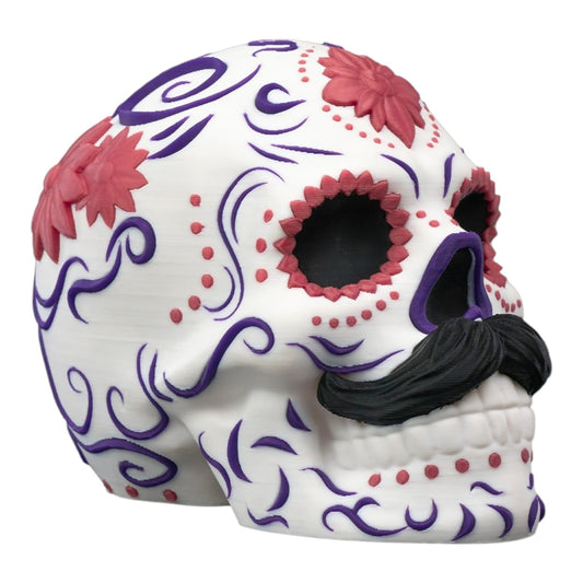 Carlos Calavera Decorative Sugar Skull – Día de Los Muertos-Inspired Décor for Teens & Adults – Gothic Art Collectible – 3D Printed in Canada