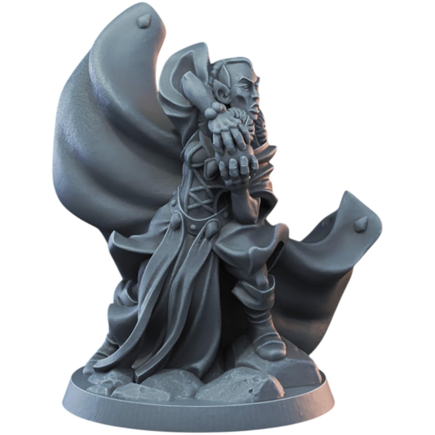 Elf Female Sorceress Miniature 32mm Scale | Fantasy Tabletop RPG Resin Figure for Painting & Display – 3D Printed in Canada