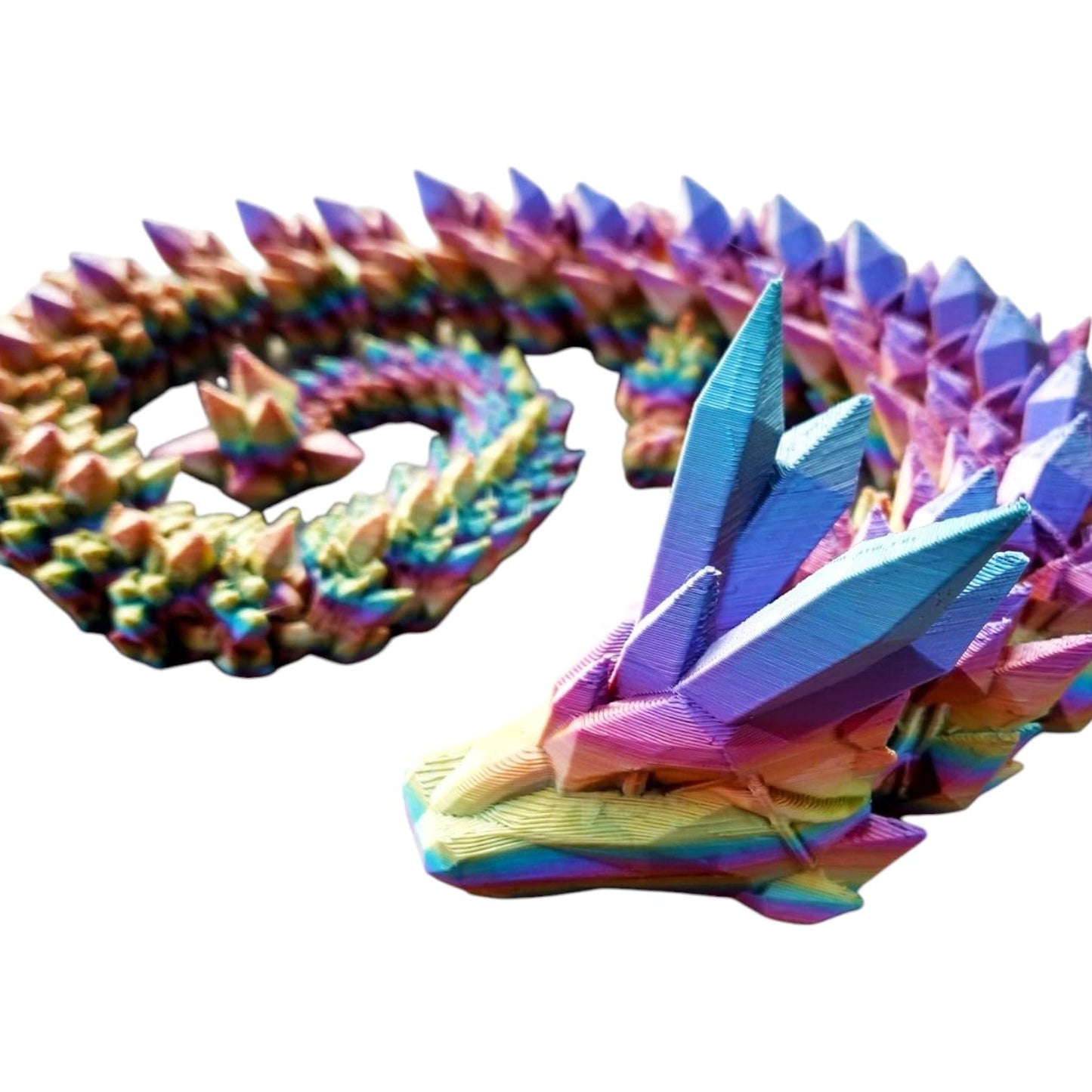 Articulated Crystal Dragon Figurine – Fantasy Desk Fidget for Teens & Adults – Stress Relief & Collectible – 3D Printed in Canada