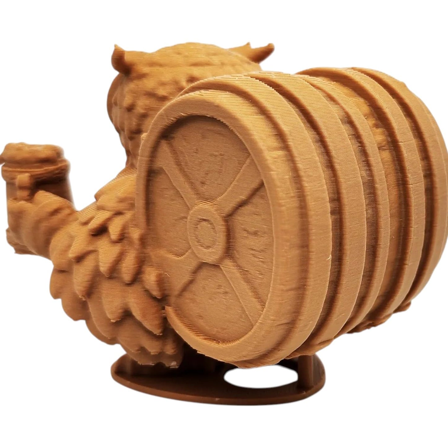 The Friar Owl Figurine – Fantasy Owl with Ale Tankard & Barrel Backpack – Owls & Dragons Collection – Paintable Miniature Display Figure – 3D Printed in Canada