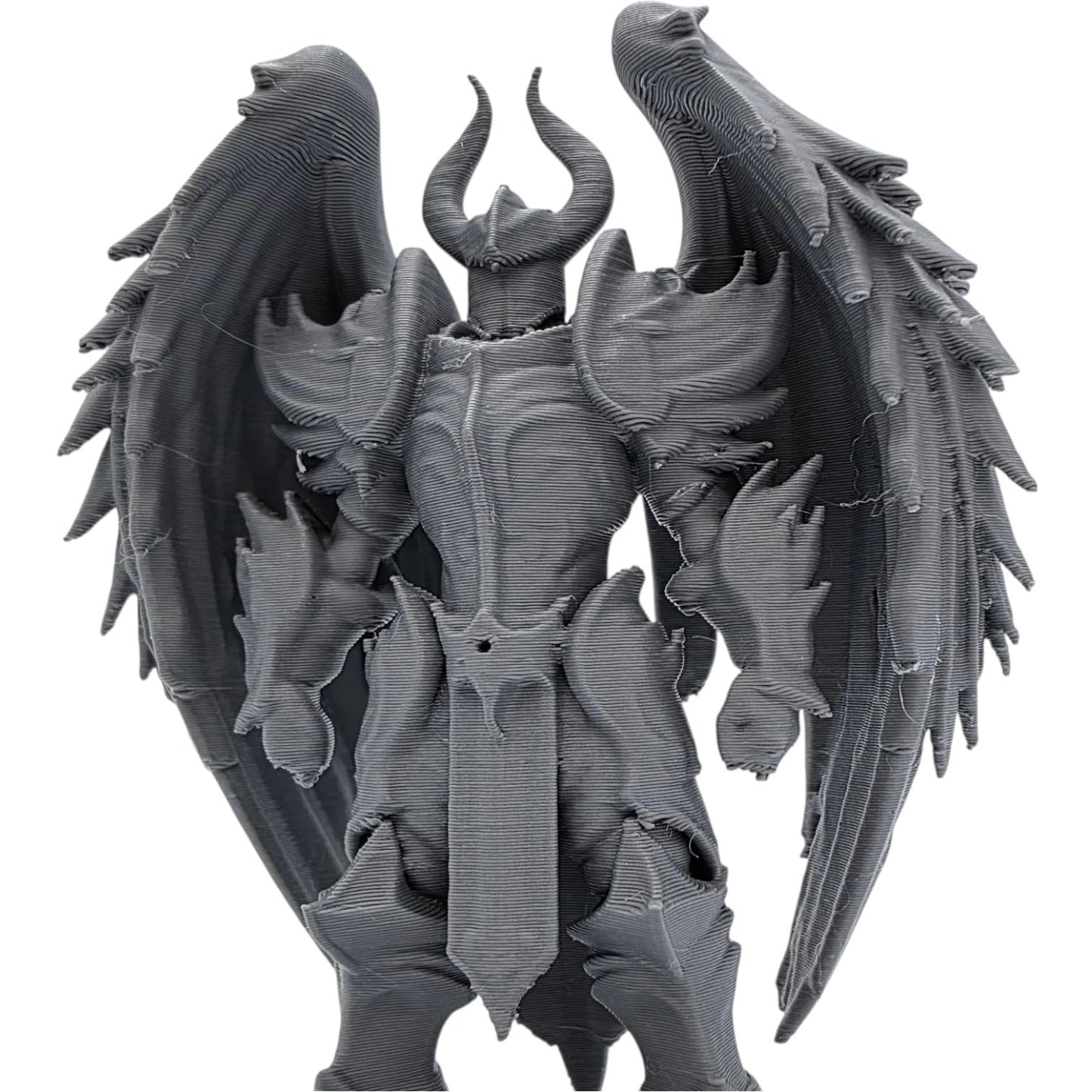 Winged Demon in Armor Miniature – Dark Fantasy Fallen Angel Figurine for RPG, Display, or Dioramas – Armored Infernal Warrior – 3D Printed in Canada