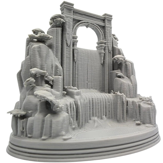 Waterfall Arch Miniature – Scenic Fantasy Waterfall Terrain with Arched Ruins, Tabletop Diorama or Desktop Display Piece – 3D Printed in Canada