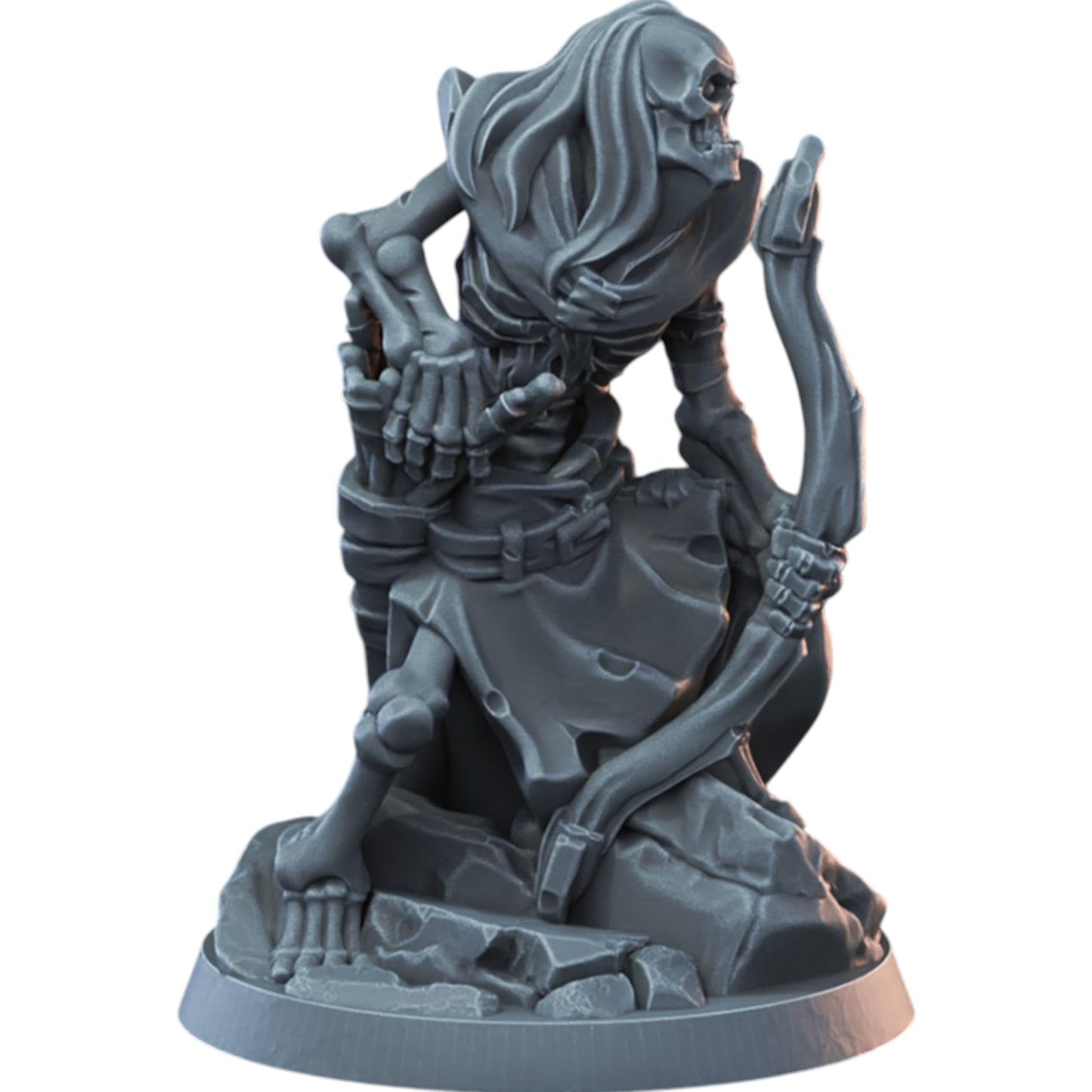 Skeleton Archer Miniature 32mm Scale | Undead Bowman for Fantasy Tabletop RPG & Painting – 3D Printed in Canada
