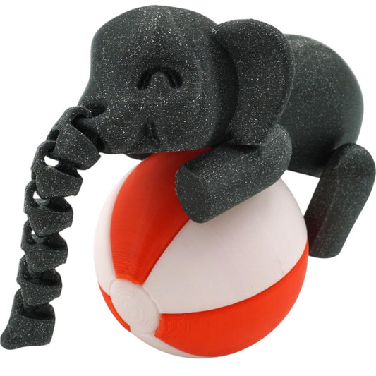 🐘 Articulated Elephant Figurine – Flexible Fidget Toy, Paintable Animal Model & Desk Sculpture – 3D Printed in Canada