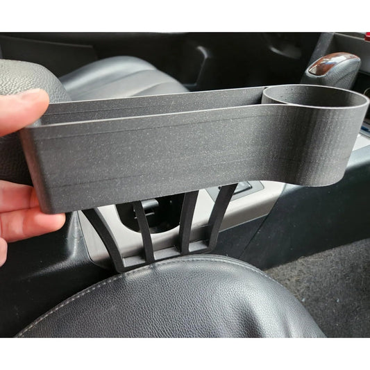 Car Seat Gap Filler with Cup Holder – Vehicle Side Organizer for Phones, Drinks & Accessories, Universal Console Storage Caddy – 3D Printed in Canada