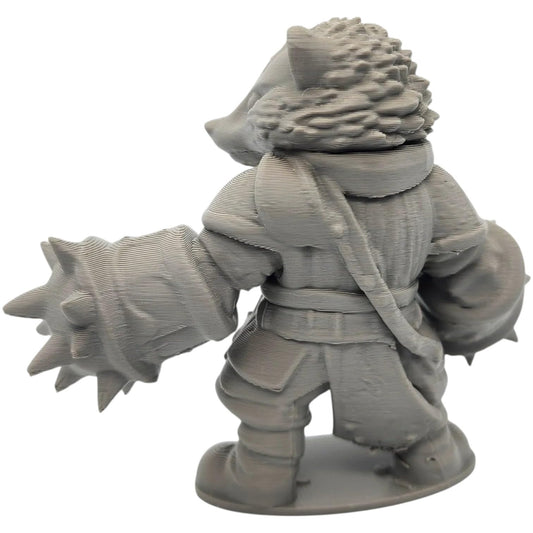 Honey Badger Fantasy Figurine – Fierce Warrior with Spiked Gauntlets – Owls & Dragons Collection – 3D Printed in Canada