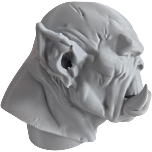 Orc Bust Sculpture – Fantasy Monster Head Figurine for Display, Painting, or RPG Inspiration – Grim Orc Decor Model – 3D Printed in Canada
