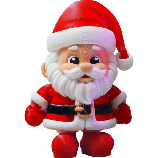 Chibi Santa Claus Figurine – Cute Christmas Decoration or Collectible for Adults & Teens – Holiday Shelf Decor, Desk Ornament, or Festive Gift Idea – 3D Printed in Canada