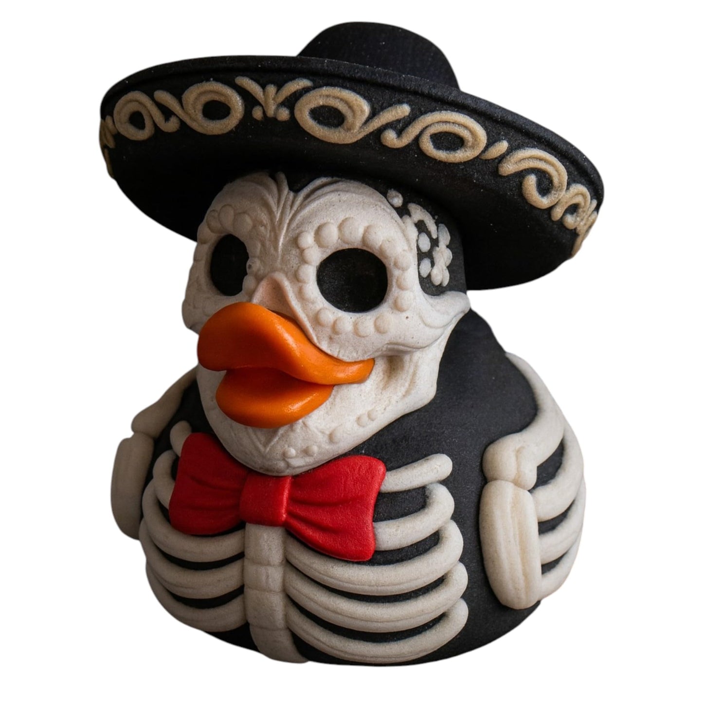 Skeleton Mariachi Duck Figurine – Day of The Dead Inspired Collectible Décor for Home or Office – 3D Printed in Canada