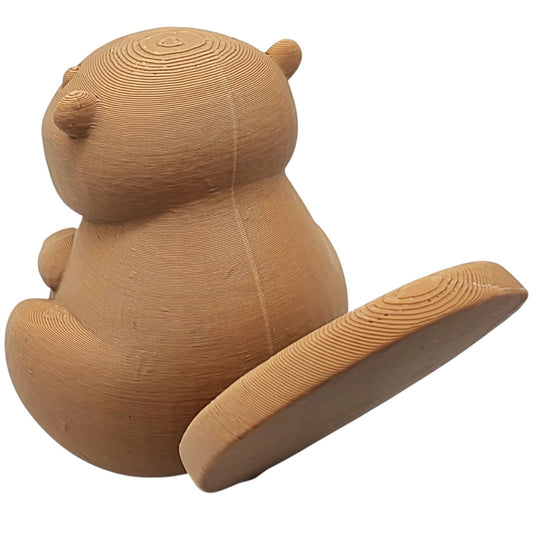Cute Beaver Figurine – Adorable 3D Printed Wood-Style Canadian Animal Sculpture for Shelf, Desk, or Cabin Décor – 3D Printed in Canada