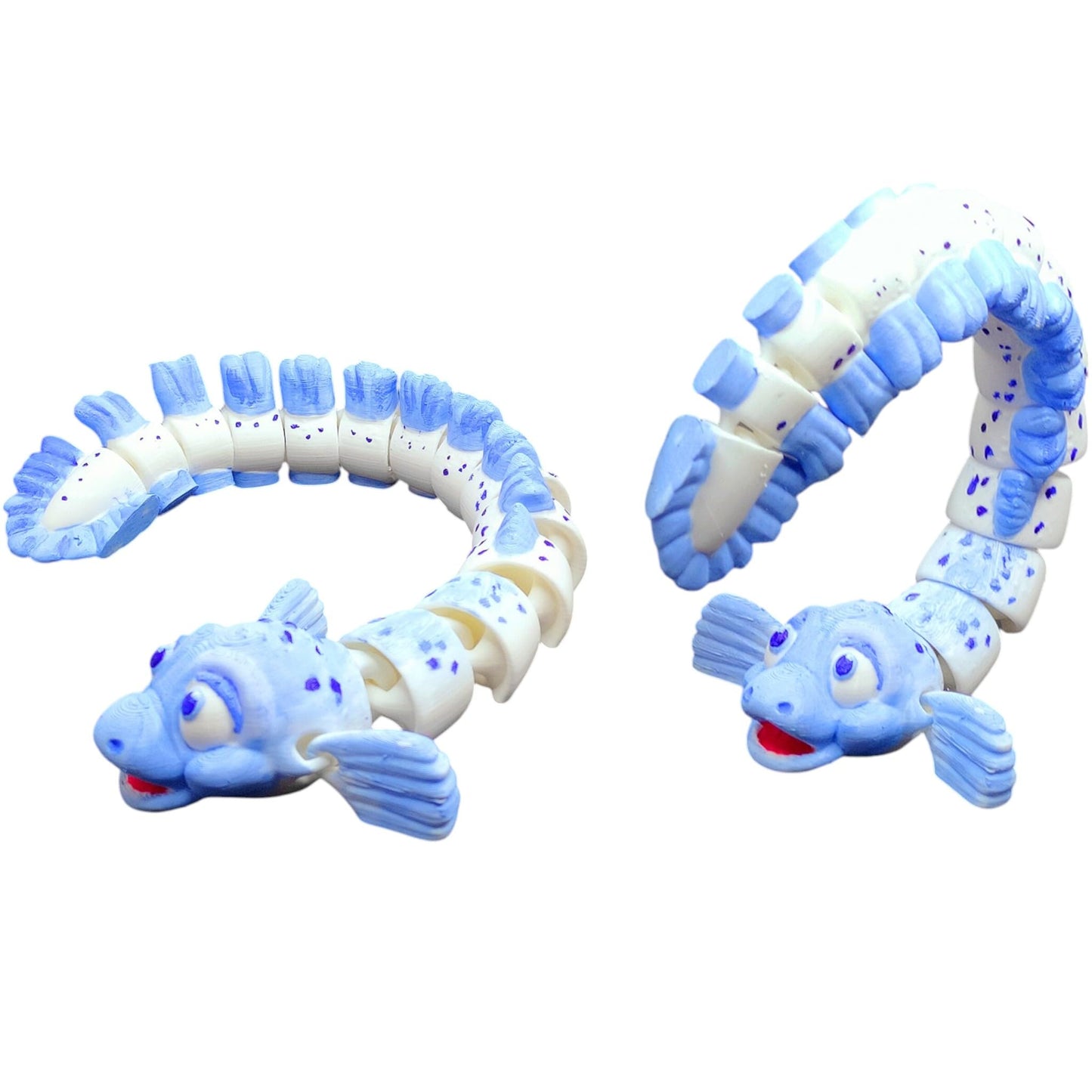 Articulated EEL Figurine – 3D Printed Paintable Ocean Creature Model with Flexible Segments for Desk, Shelf or DIY Display – 3D Printed in Canada