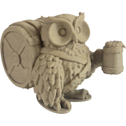 The Friar Owl Figurine – Fantasy Owl with Ale Tankard & Barrel Backpack – Owls & Dragons Collection – Paintable Miniature Display Figure – 3D Printed in Canada
