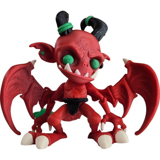 Articulated Imp Figurine – Poseable Fantasy Demon Creature for Display or Desk Décor – Gothic Devil-Inspired Fidget Collectible – 3D Printed in Canada