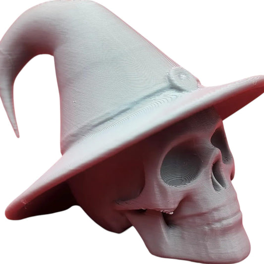Wizard Skull Miniature – Arcane Sorcerer Head with Pointed Hat for RPG Display, Gothic Decor & Fantasy Dioramas – 3D Printed in Canada