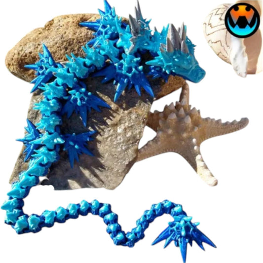 Void Sea Dragon Figurine – Articulated Collectible Display Model with Spiky Ocean-Inspired Design – 3D Printed in Canada