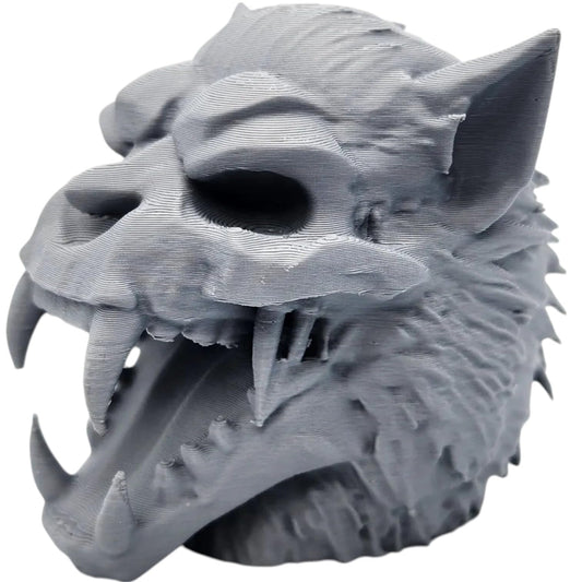 Werewolf Skull – 3D Printed Lycanthrope Skeleton Display for Halloween, Gothic Decor, Horror Dioramas & Tabletop RPGs – 3D Printed in Canada