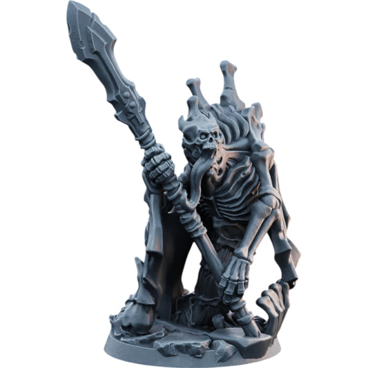 Bone Serpent Undead Spear Champion Miniature for Tabletop RPG Battles, Fantasy Dioramas & Painting – 3D Printed in Canada