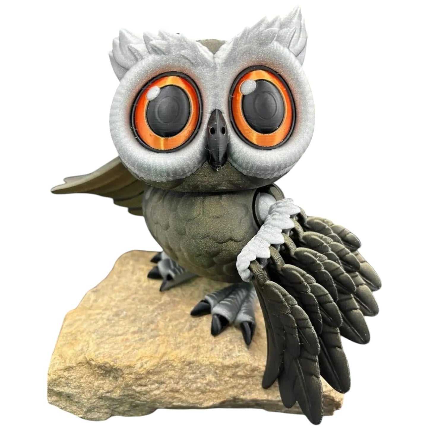 Articulated Owl Figurine – Wise Desk Fidget for Teens & Adults – Stress Relief & Collectible – 3D Printed in Canada