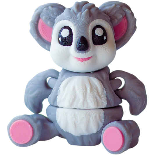 Adorable Koala Fidget Figurine – Articulated Animal Collectible with Cute Expression for Desk, Shelf or Finger Play – 3D Printed in Canada