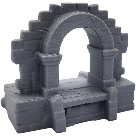 Open Stone Arch Entrance Miniature – Fantasy Terrain Gateway for Tabletop RPGs, Dungeons & Dioramas – 3D Printed in Canada