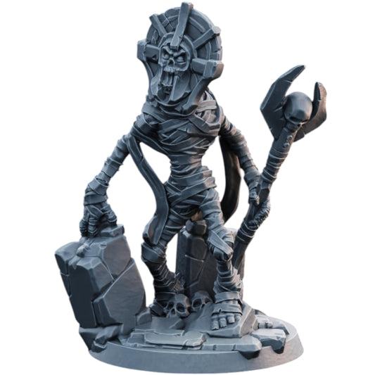 Ancient Undead Mummy Priest Miniature for Tabletop RPGs, Painting & Wargaming – Highly Detailed Resin Fantasy Figure – 3D Printed in Canada