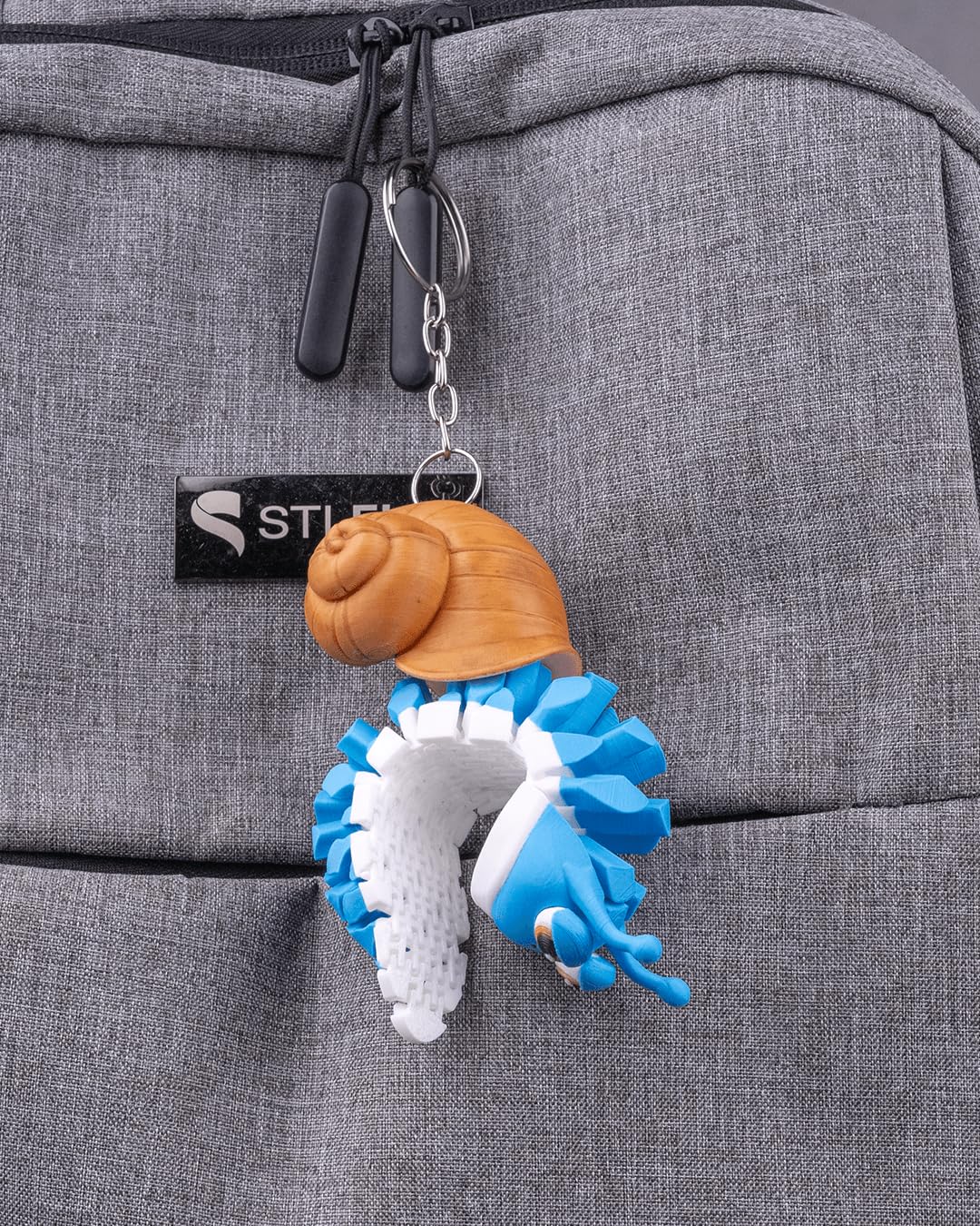 Abigail the Snail Articulated Fidget Keychain – Cute Eyed Snail Companion for Teens & Adults – 3D Printed in Canada
